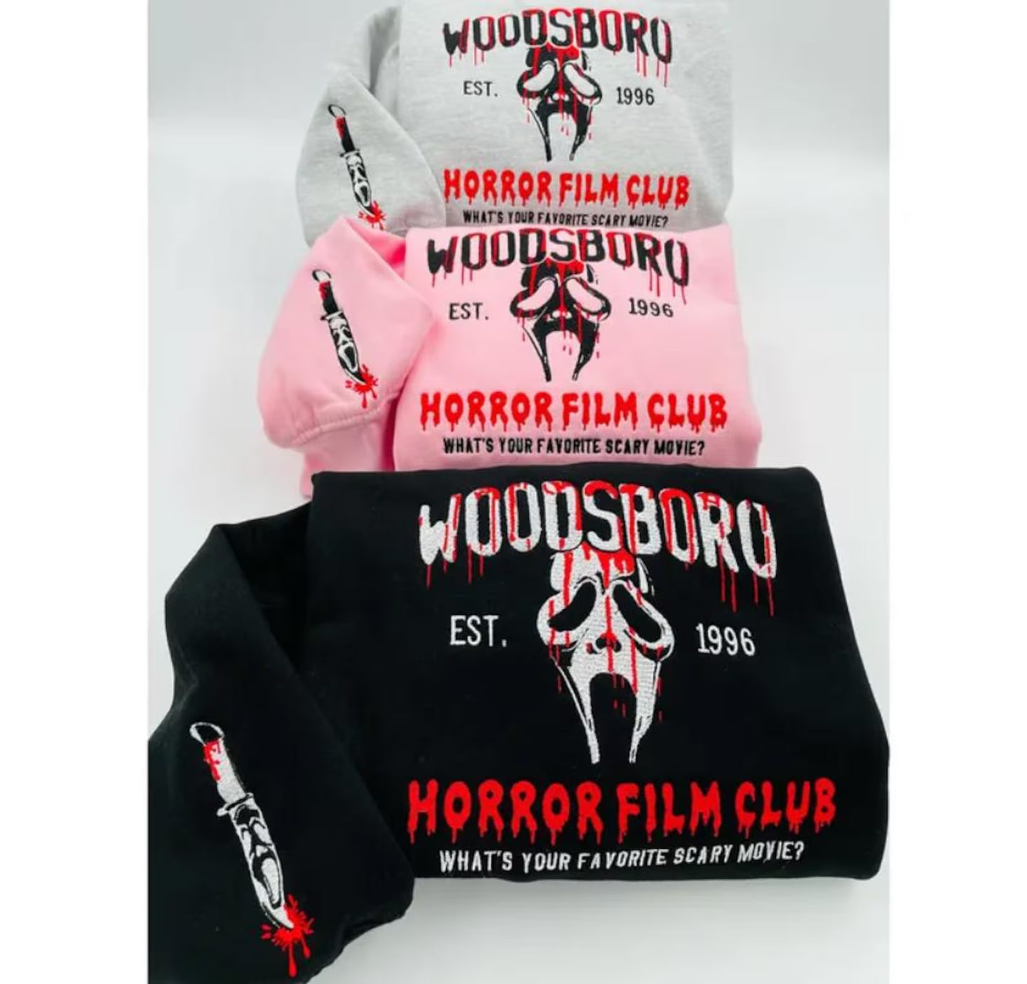 Embroidered killer crewneck