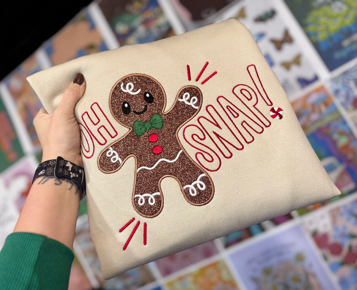 Embroidered OH SNAP crewneck