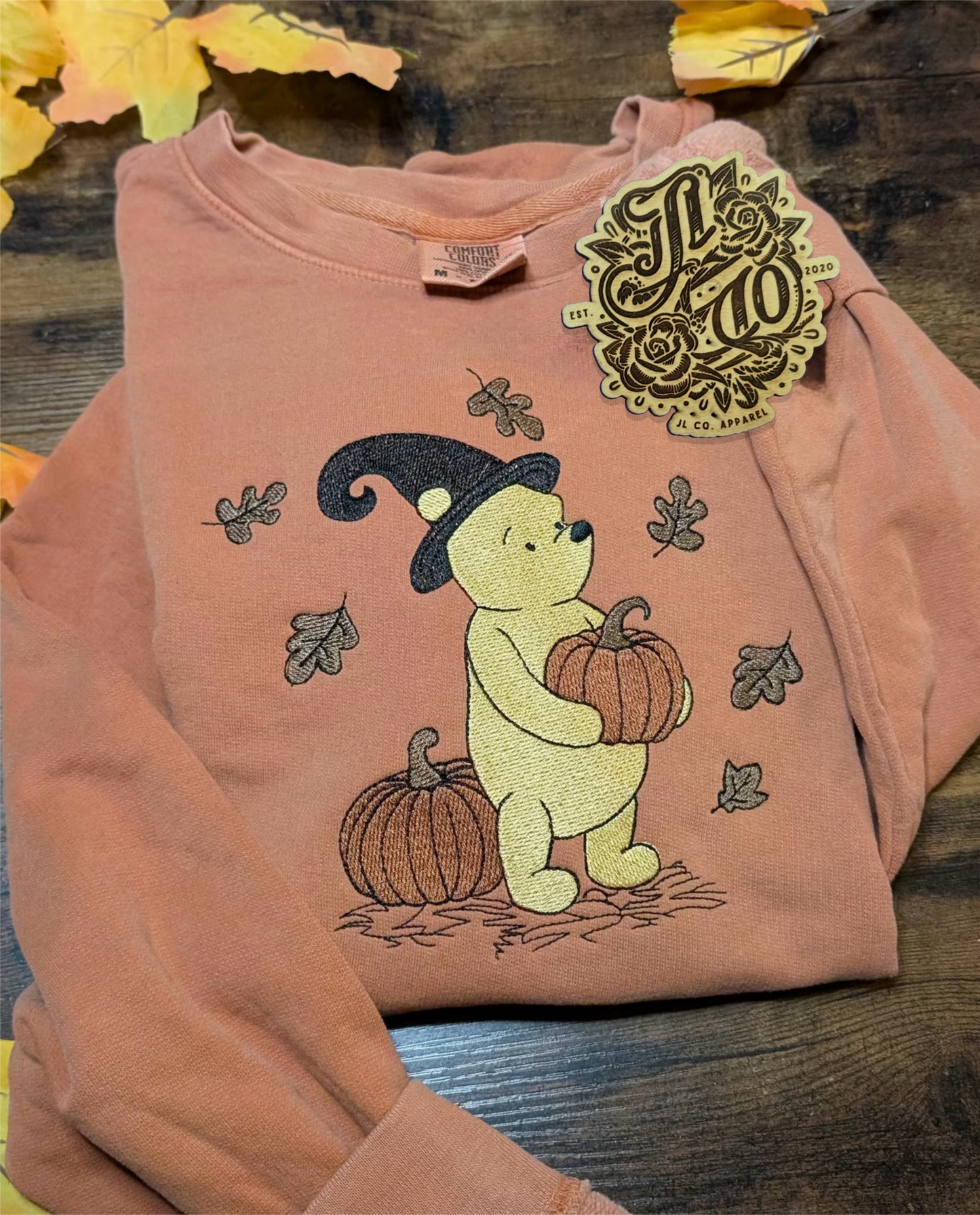 Embroidered Pumpkin Bear Crewneck