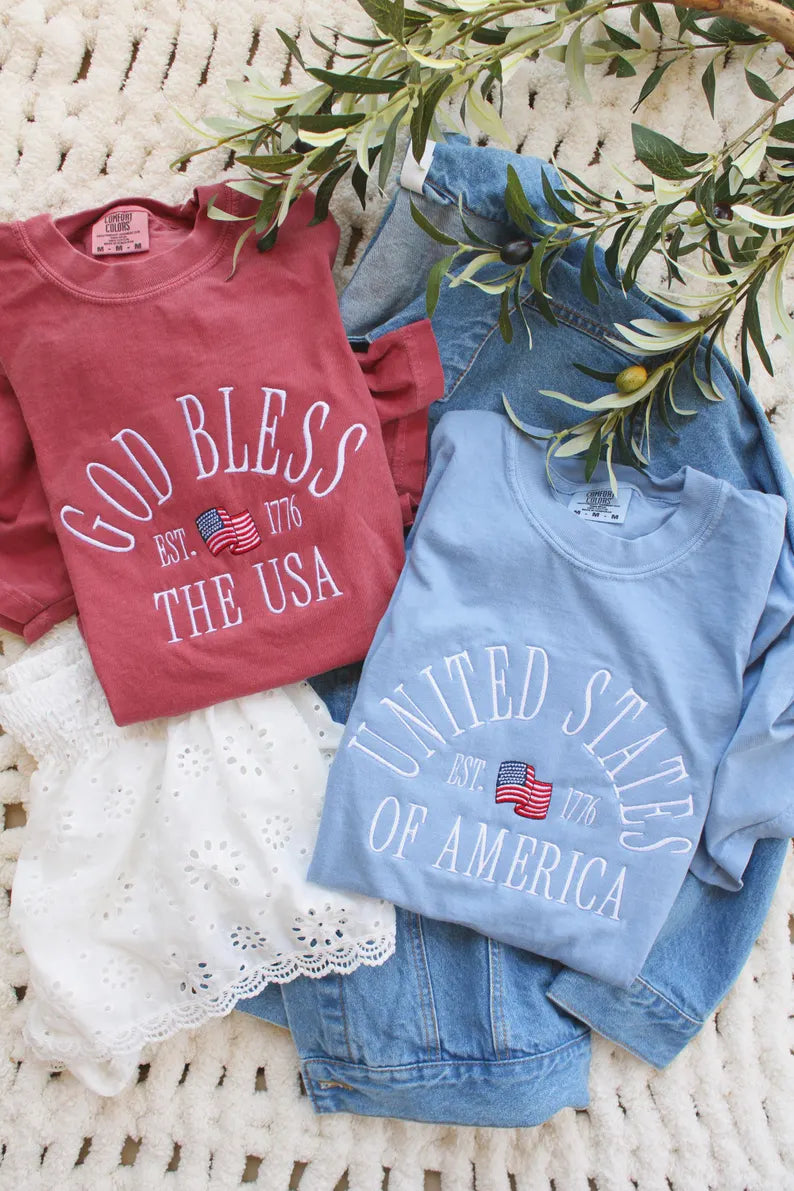 Embroidered United States T-Shirt