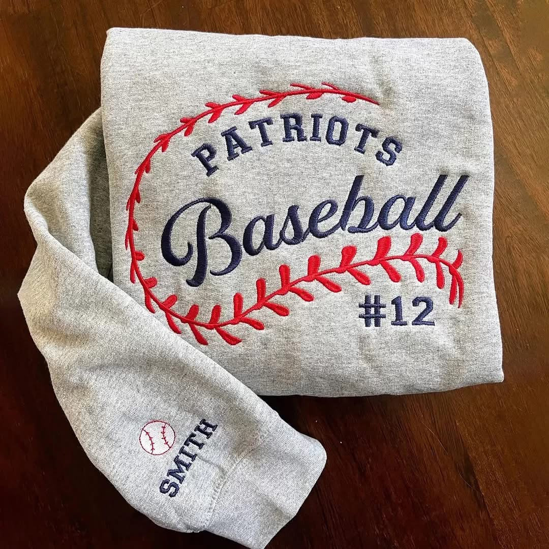 Custom Embroidered baseball crewneck