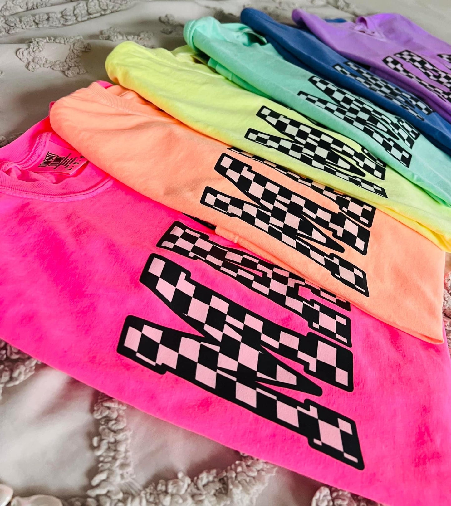 Comfort Colors checkered Mama