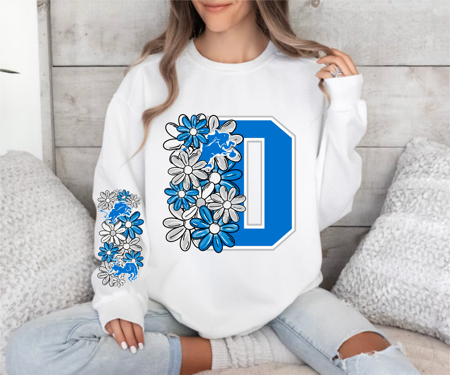 Blue Floral Football