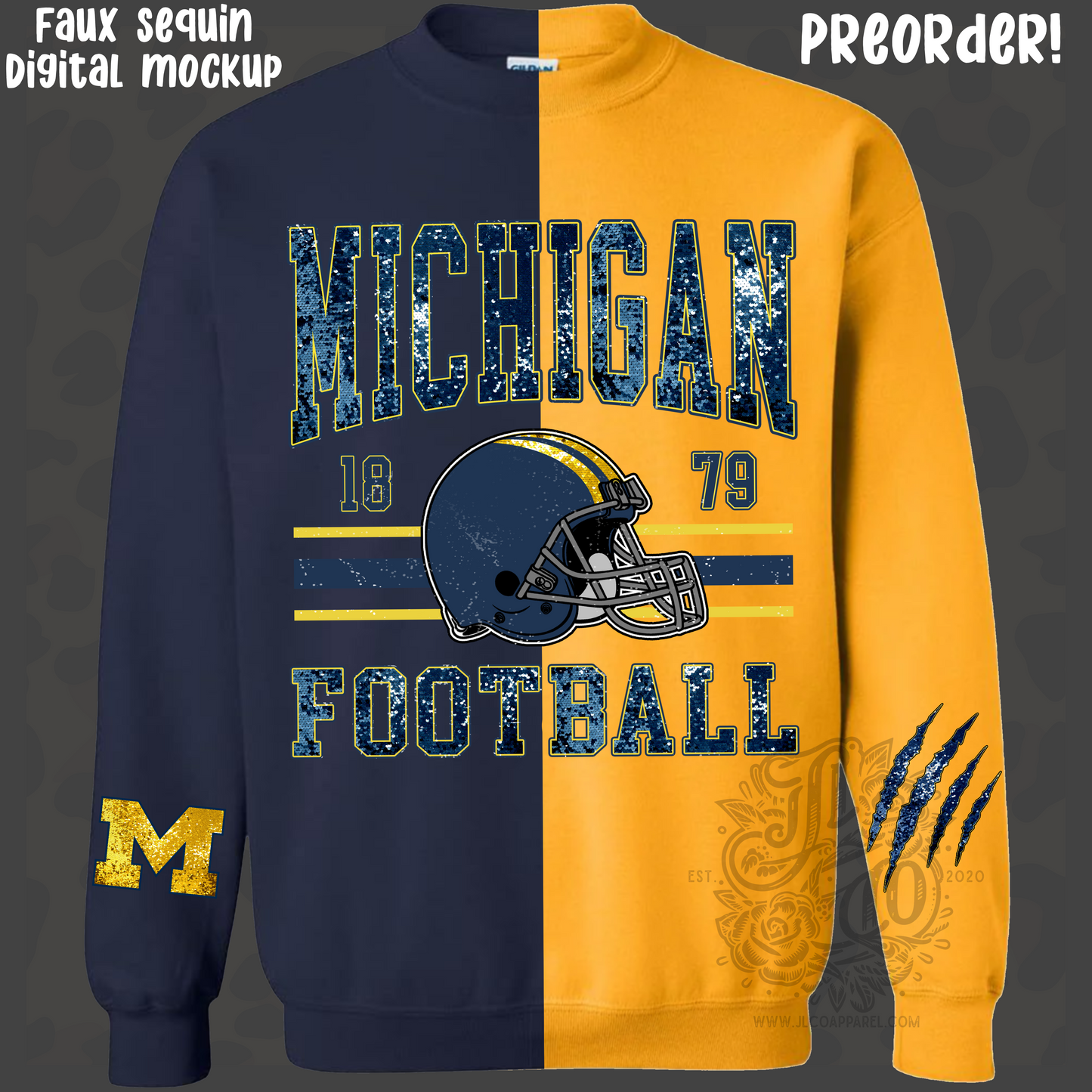 Split Mi Crewneck-Faux Sequin