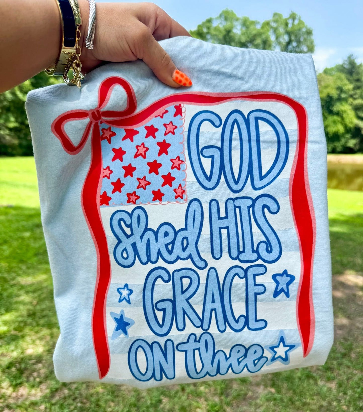 Shed his grace