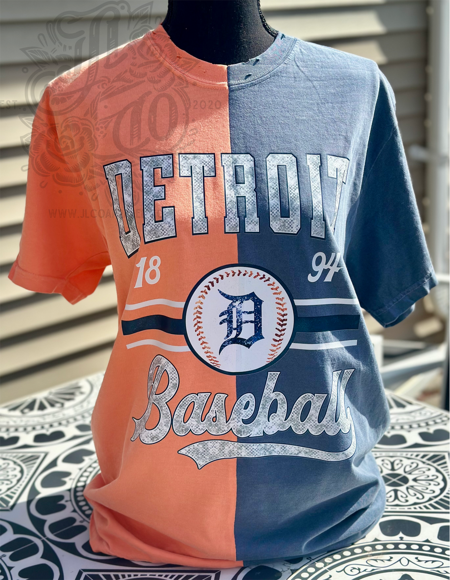 Faux Sequin Split Tee Tigers