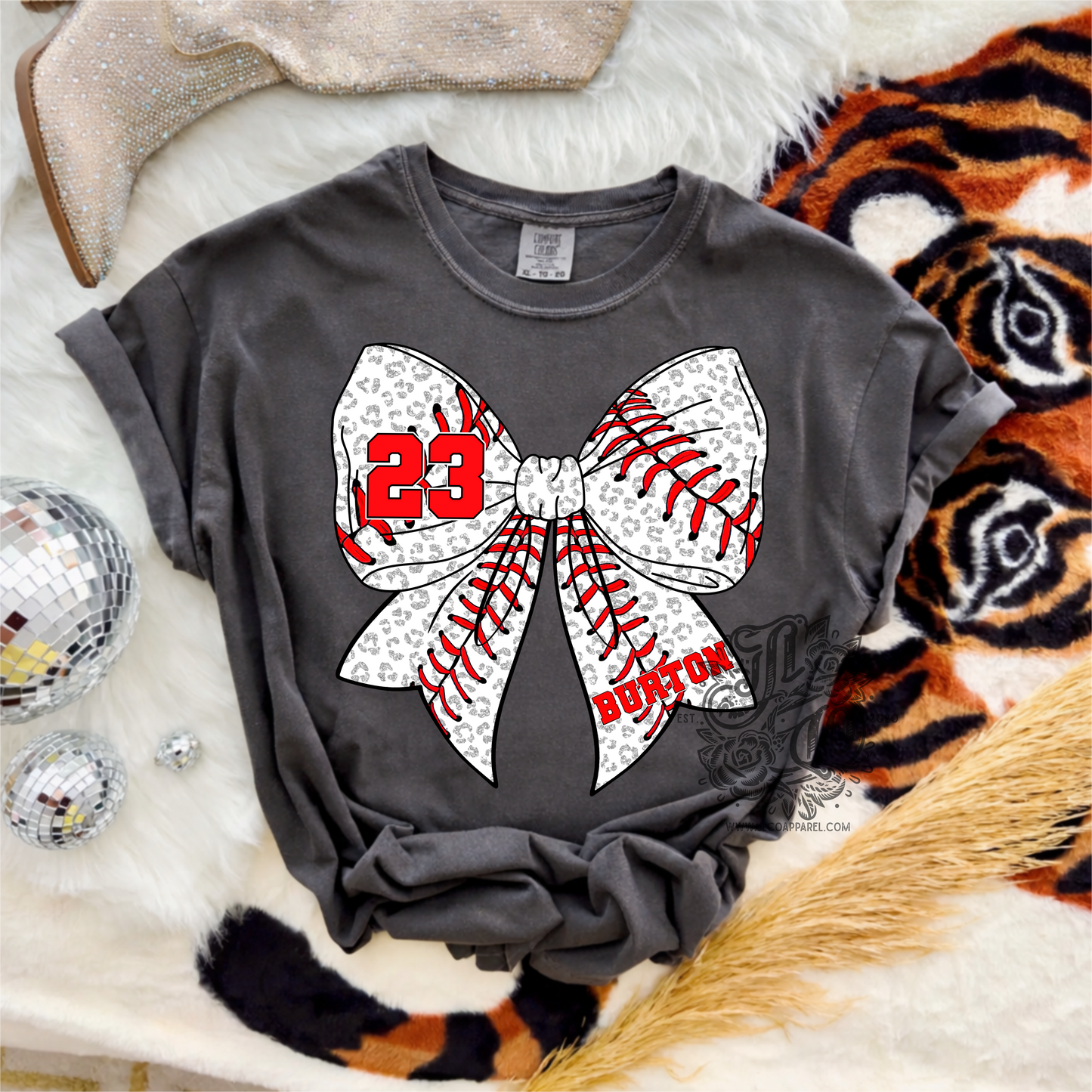 Leopard bow baseball