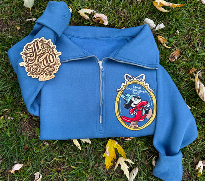 Embroidered imagination 1/4 zip