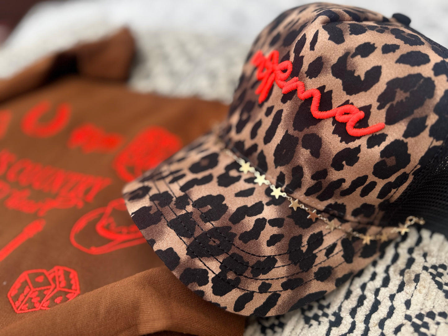Embroidered hat & crewneck combo
