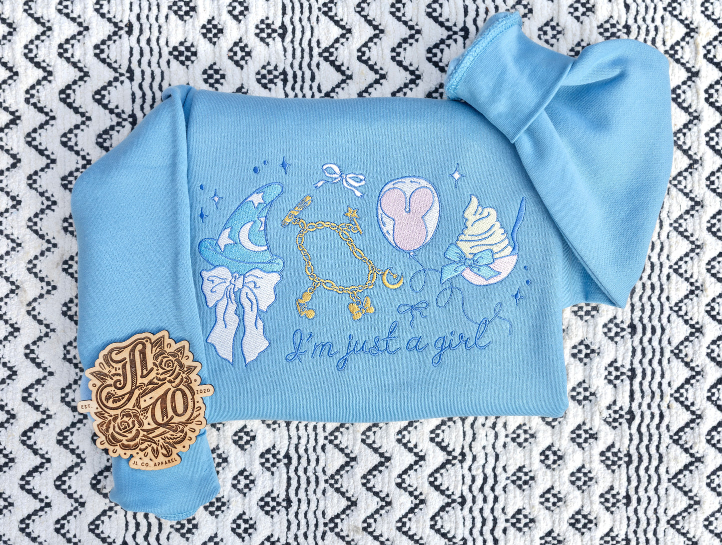 Embroidered I’m just a girl crewneck