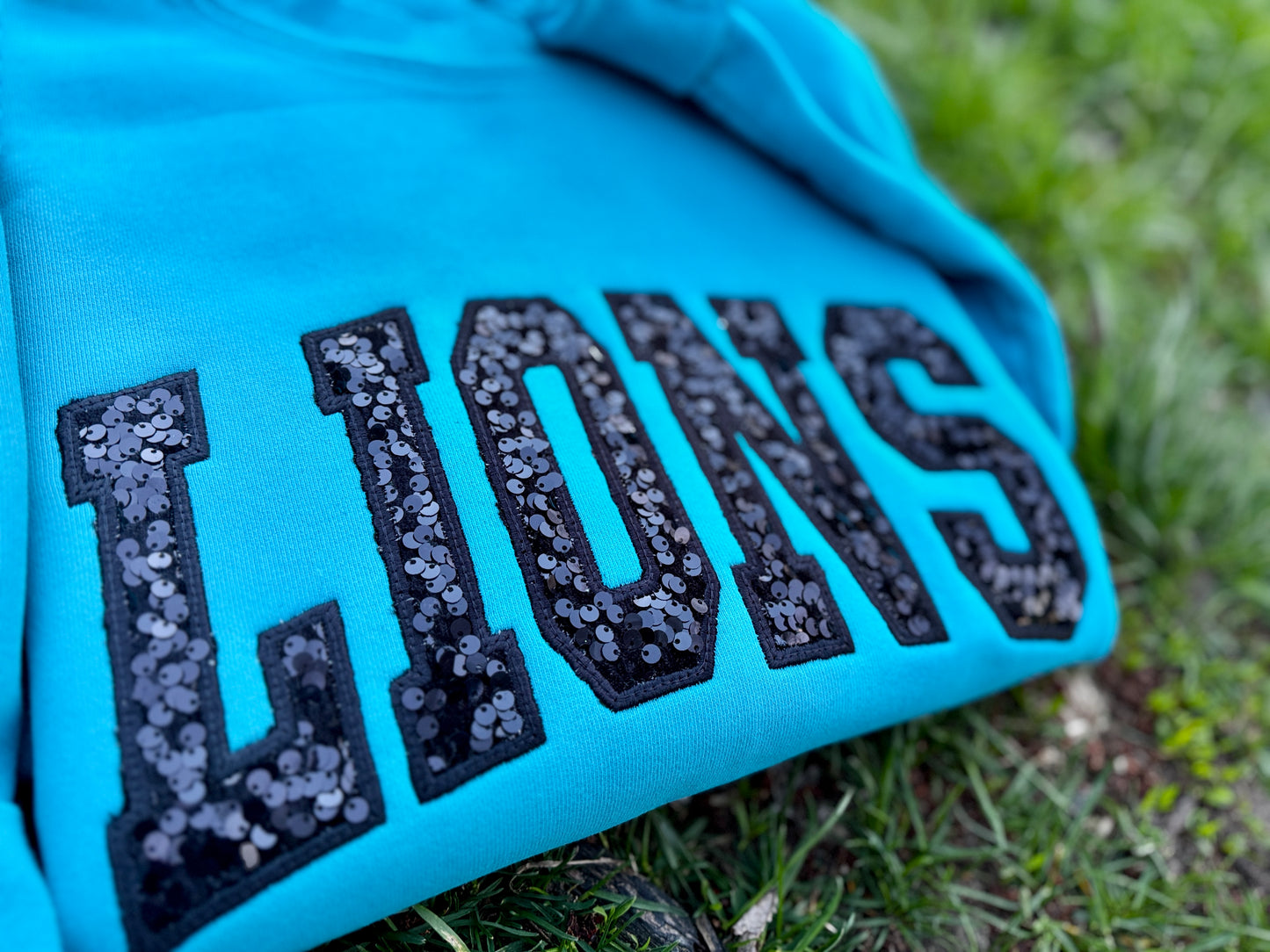 Embroidered sequin crewneck
