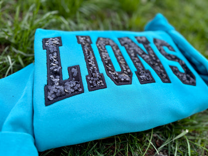 Embroidered sequin crewneck