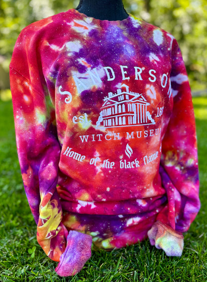 Embroidered Tie-Dye Witch Museum Crewneck