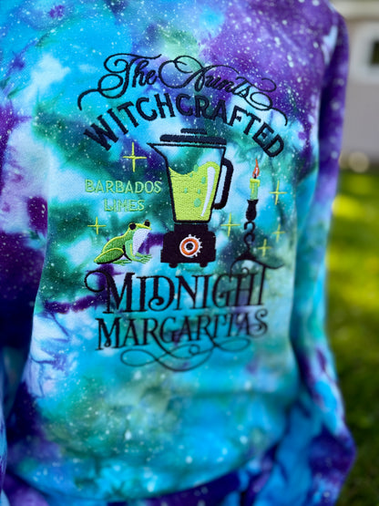 Embroidered Tie-Dye Midnight Margarita Crewneck
