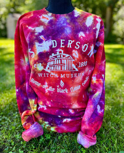 Embroidered Tie-Dye Witch Museum Crewneck
