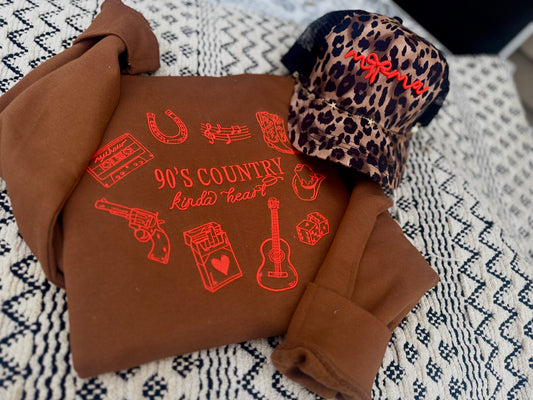 Embroidered hat & crewneck combo