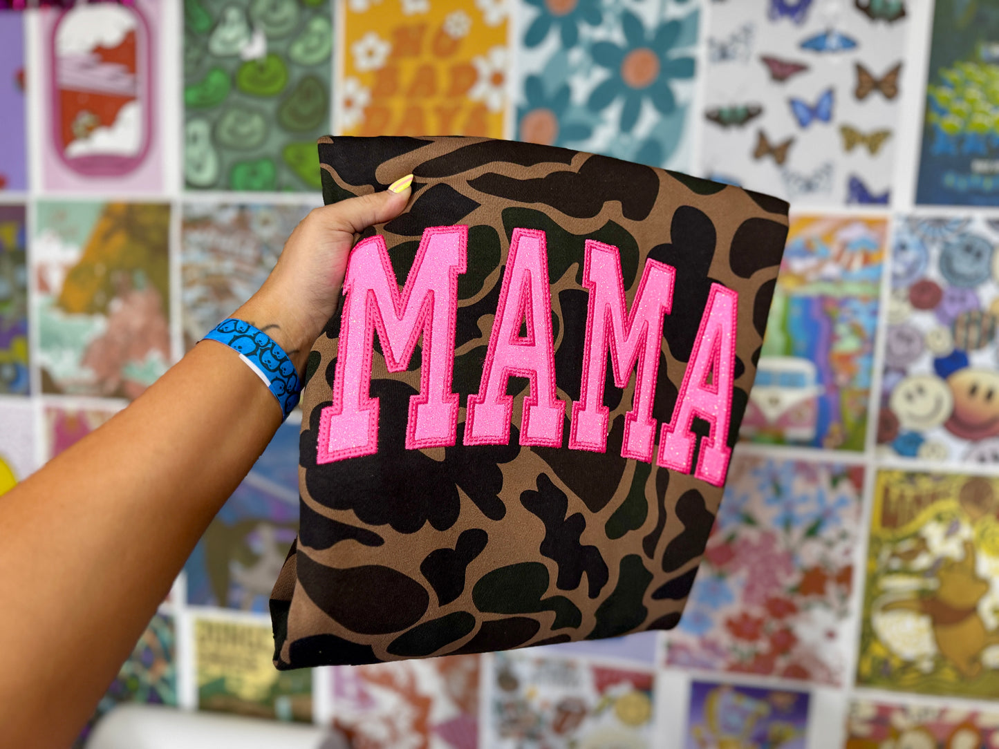 Embroidered Glitter Duck Camo Hoodie