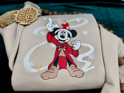 Embroidered Xmas sorcerer crew