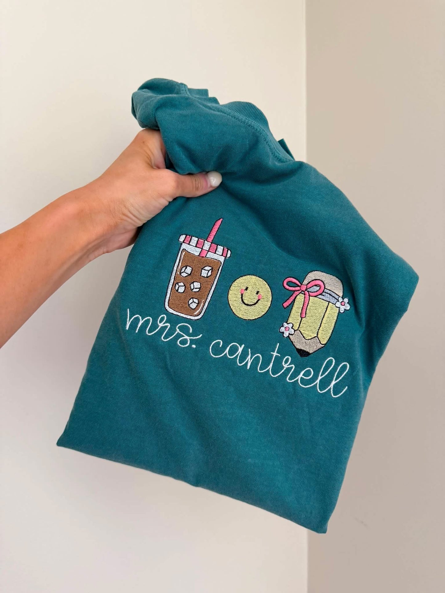 Embroidered Comfort Colors Teacher tee