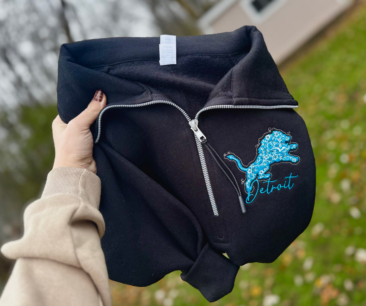 Embroidered football floral