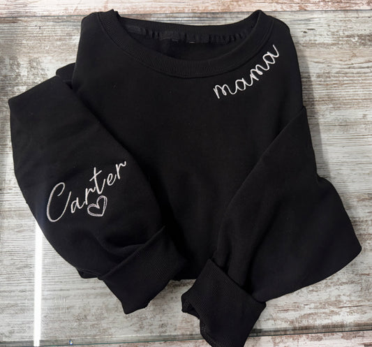 Embroidered Mama Crew-Custom