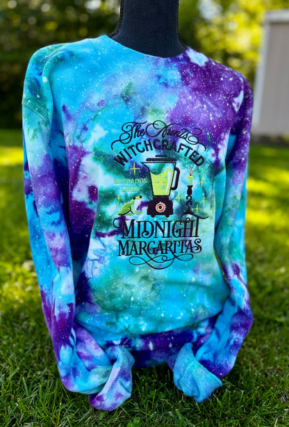 Embroidered Tie-Dye Midnight Margarita Crewneck