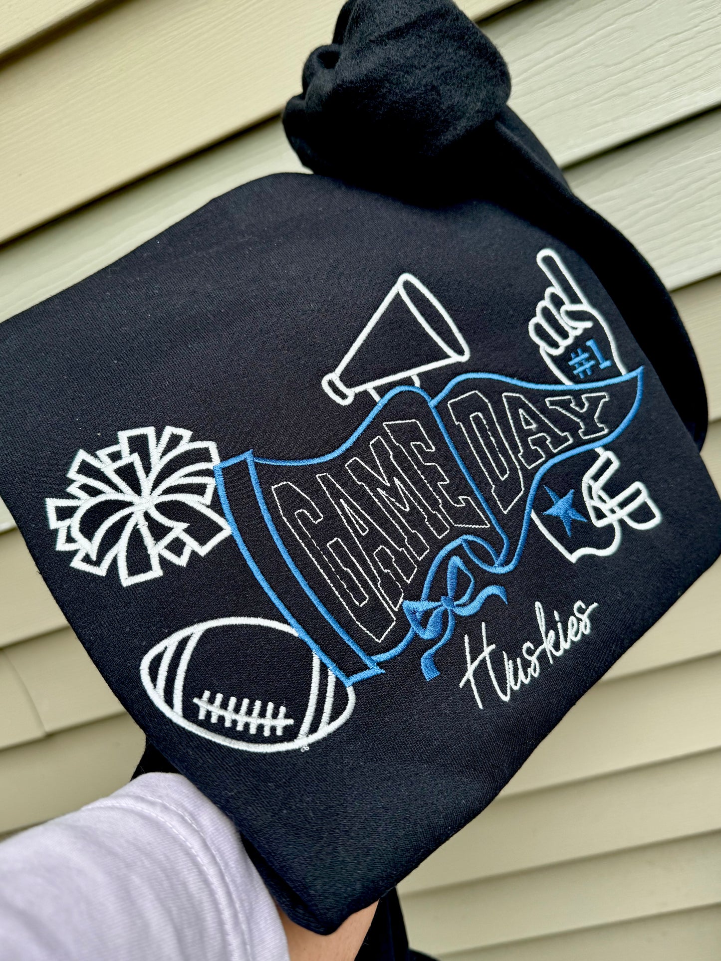 Embroidered game day crewneck