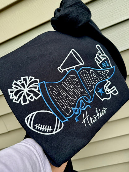 Embroidered game day crewneck