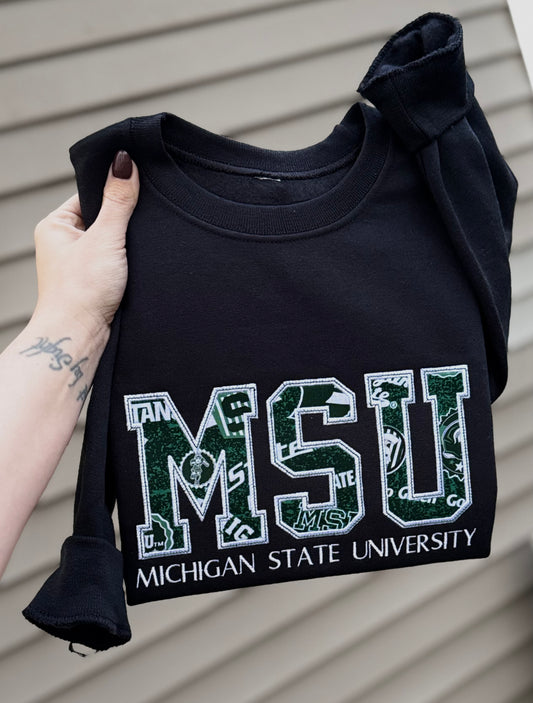 Embroidered YOUTH MSU crewneck