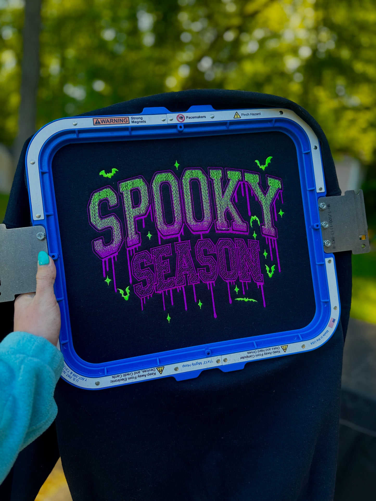 Embroidered spooky season crewneck