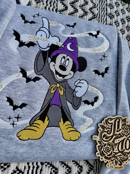 Embroidered spooky sorcerer crew