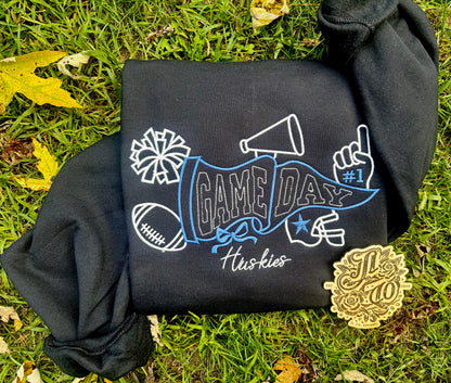 Embroidered game day crewneck