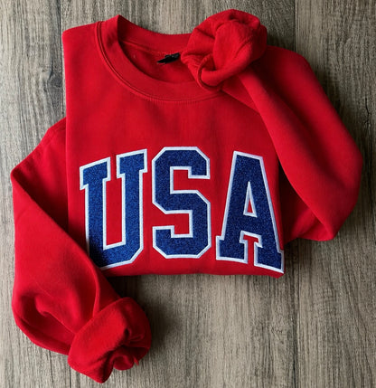Embroidered USA crewneck