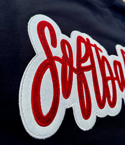Embroidered sports crewneck