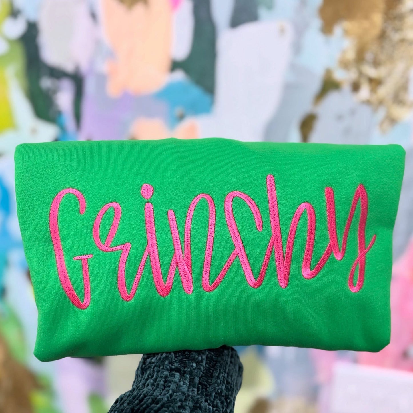 Embroidered grnchy crewneck