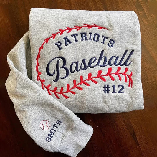 Custom Embroidered baseball crewneck