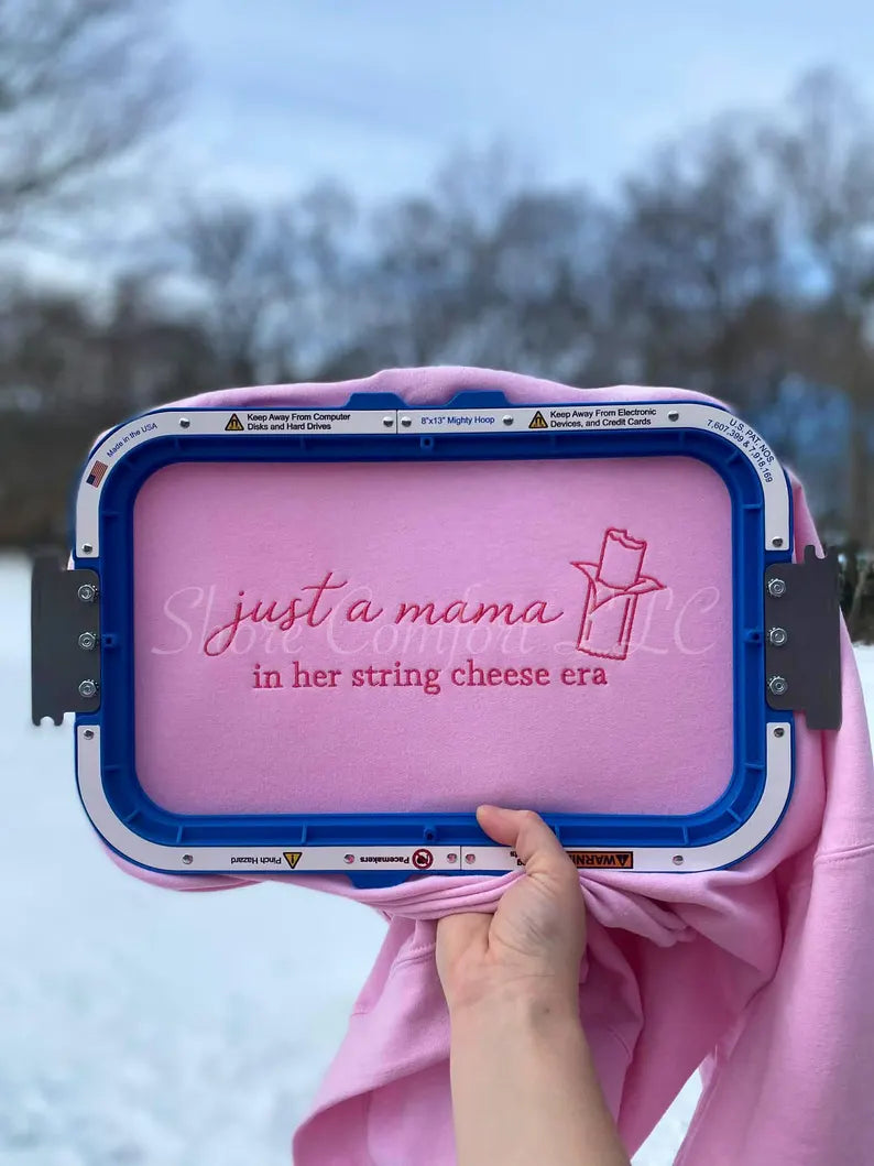 Embroidered string cheese crewneck