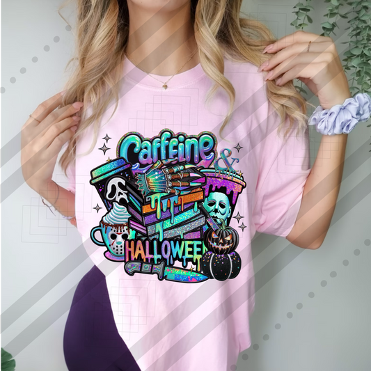 Caffeine & Halloween Faux embroidered/Sequin