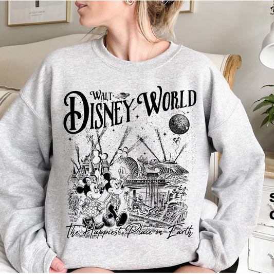 Vintage mouse castle-Blk