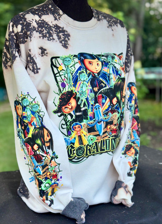 Ghost girl  Bleached Crewneck