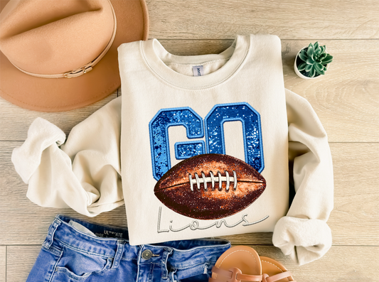 Go Lions FAUX sequin & embroidery