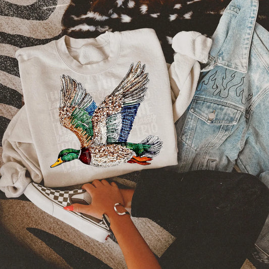 Faux Rhinestone Duck