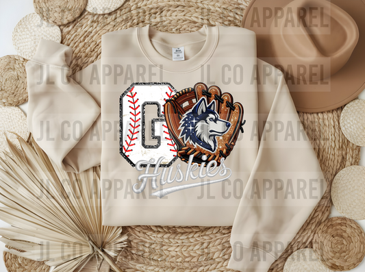 Huskies faux Embroidery