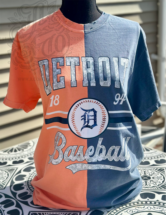Faux Sequin Split Tee Tigers