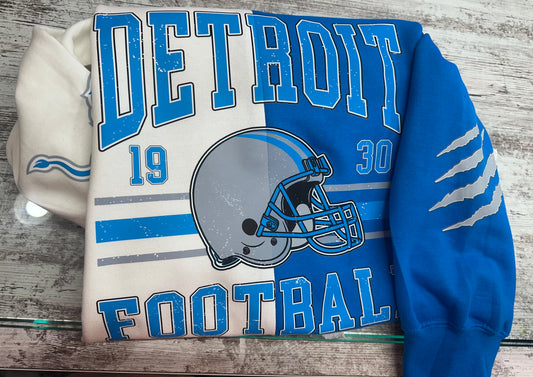 Split Crewneck- W&B or Blu&Blk