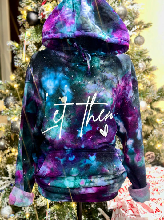 LARGE let them tie-dye hoodie